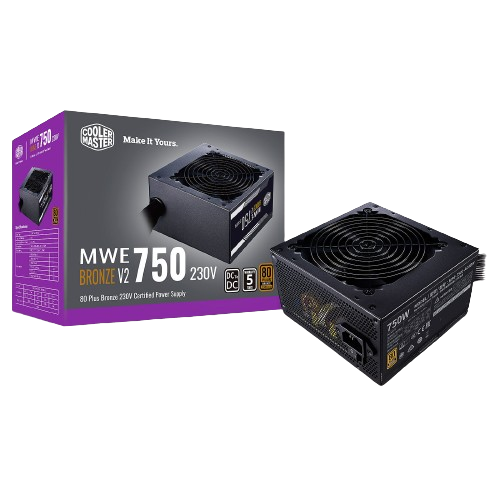 Alimentation Cooler Master MWE 750 Bronze V2 750W certifiée 80 Plus pour PC gaming fiable et performance stable