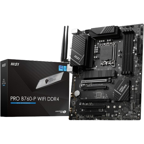 Carte mère MSI PRO B760-P WIFI DDR4 ATX avec chipset Intel, WiFi intégré et support CPU Intel pour PC gaming performant