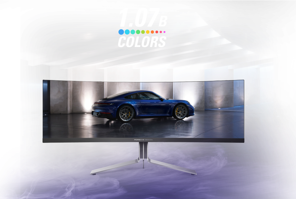 Affichage de 1,07 milliard de couleurs pour une précision chromatique exceptionnelle et des dégradés fluides sur l'écran AOC Porsche Design chez FlowUP