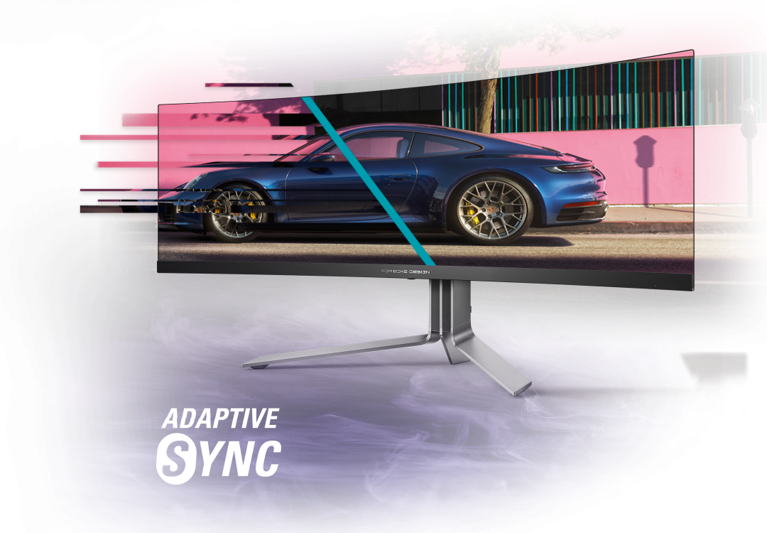 Technologie Adaptive Sync : fluidité totale sans déchirures d'image pour un gameplay net sur l'écran AOC Porsche Design chez FlowUP