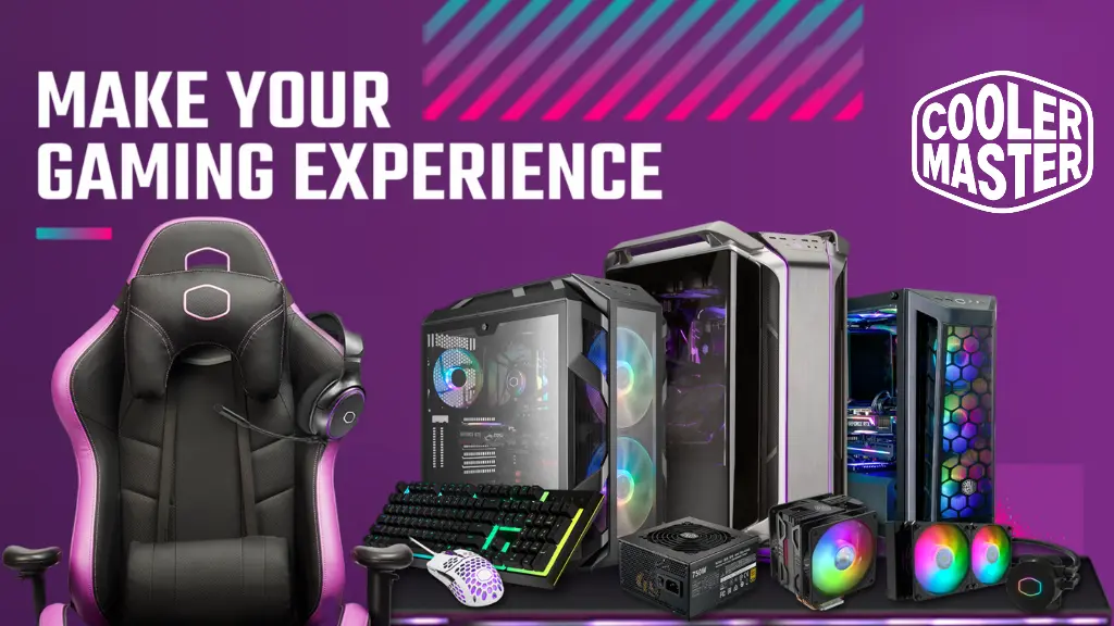 Setup gaming complet Cooler Master : boîtiers PC, fauteuil gamer, périphériques et watercooling chez FlowUP