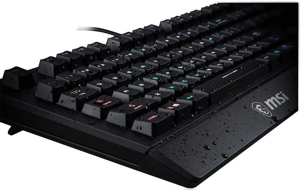 Conception robuste et résistante aux projections de liquide du clavier MSI Vigor GK20 pour une durabilité accrue et un entretien simplifié chez FlowUP