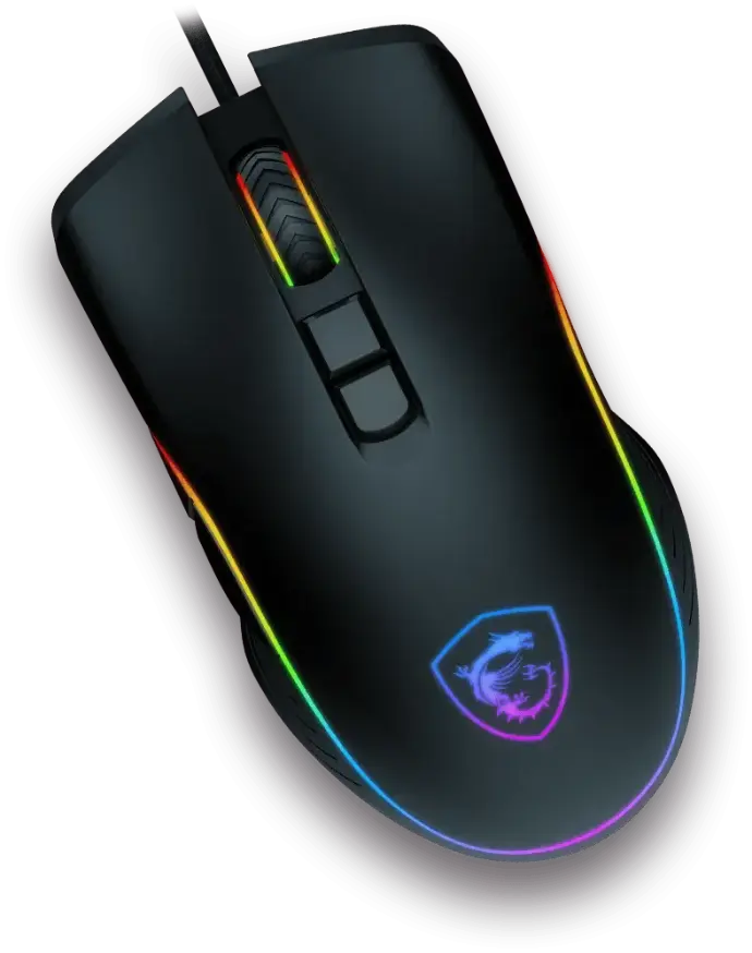 Rétroéclairage LED RGB personnalisable avec divers effets lumineux sur la souris MSI FORGE GM300 pour votre setup gaming chez FlowUP