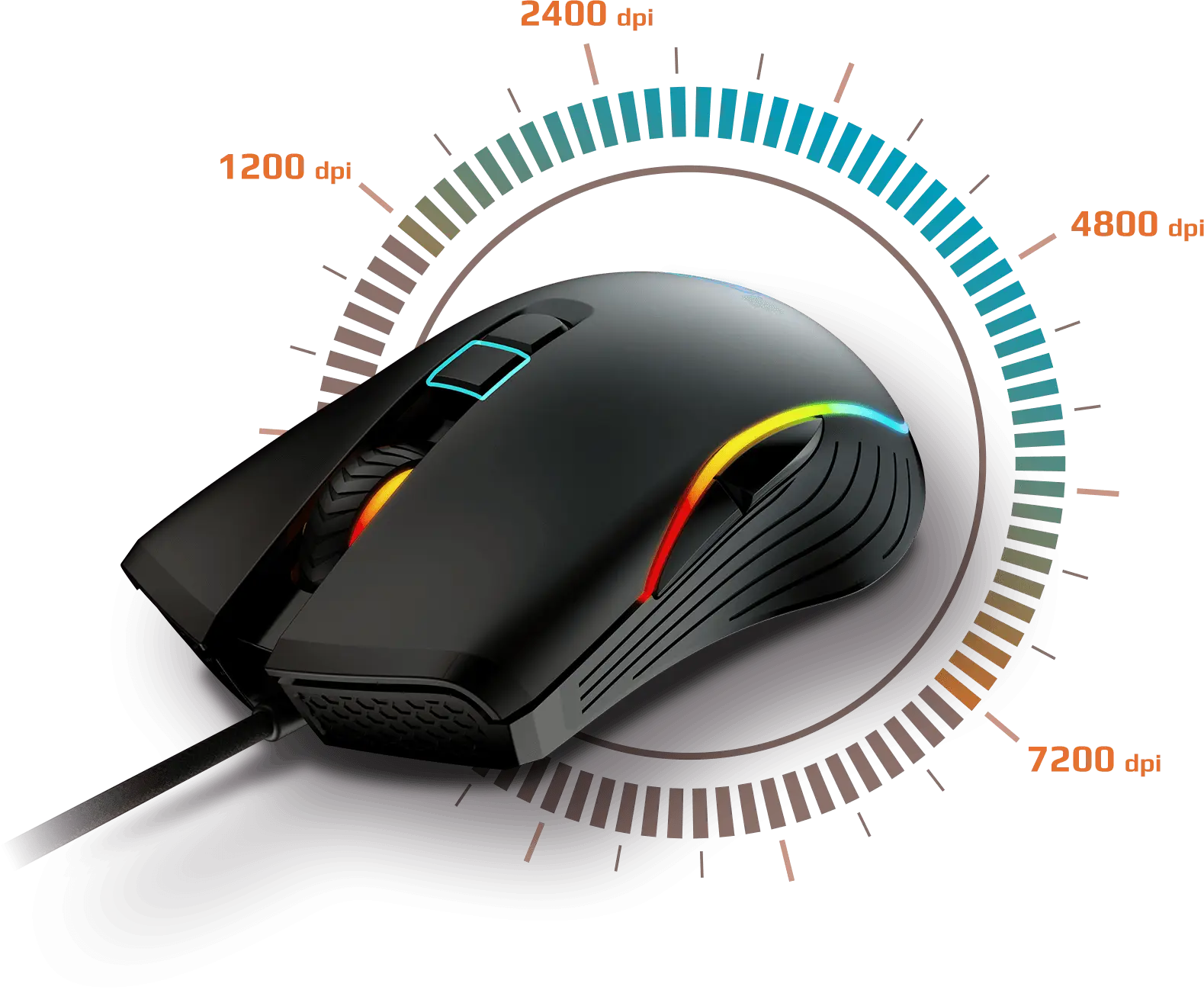 Périphérique gaming MSI Forge GM300 avec capteur 7200 DPI et effets LED RGB pour une performance optimale sur votre PC gamer FlowUP