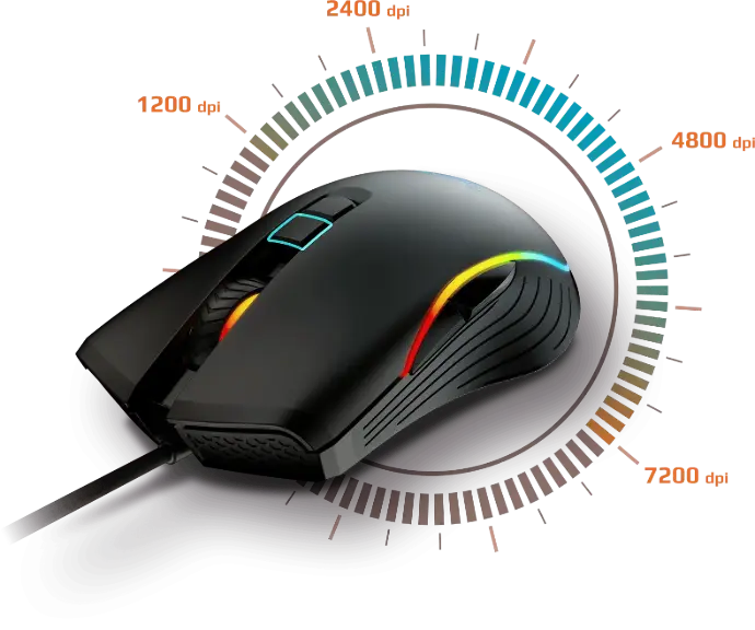 Souris PC gamer MSI Forge GM300 design symétrique avec capteur optique 7200 DPI et éclairage LED RGB vendue sur le site expert FlowUP