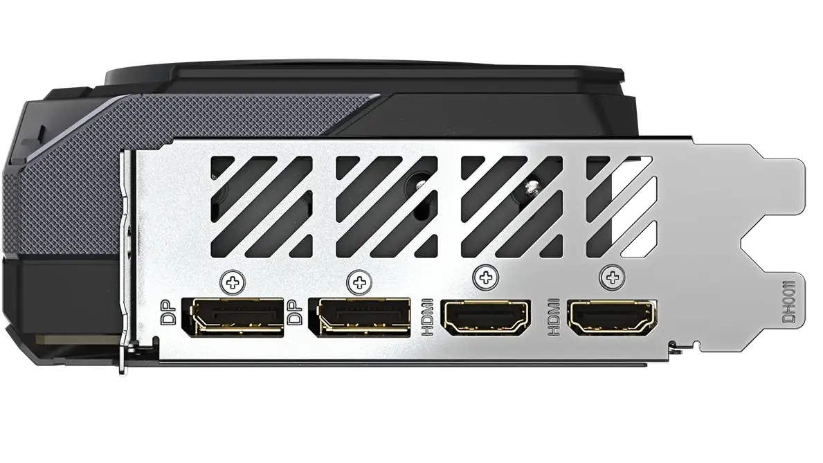 Connectiques HDMI DisplayPort de la carte graphique AMD Radeon RX 9070 XT du PC gamer FREEZER RADEON™ RX 9070 XT FlowUP