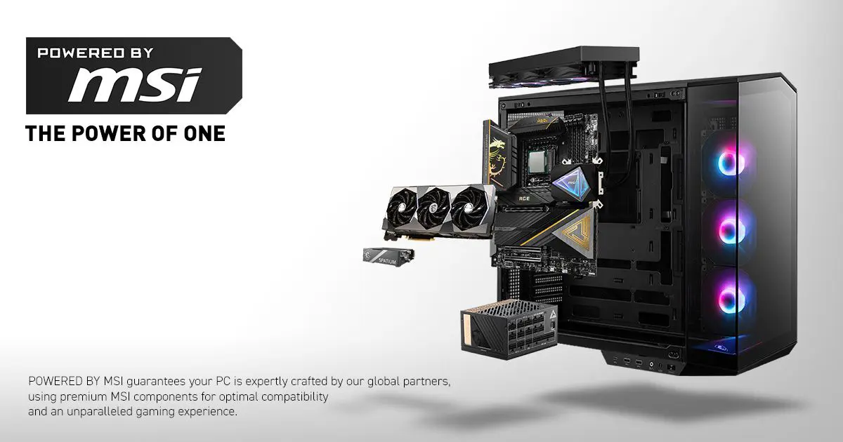 PC gamer FlowUP powered by MSI avec composants internes visibles