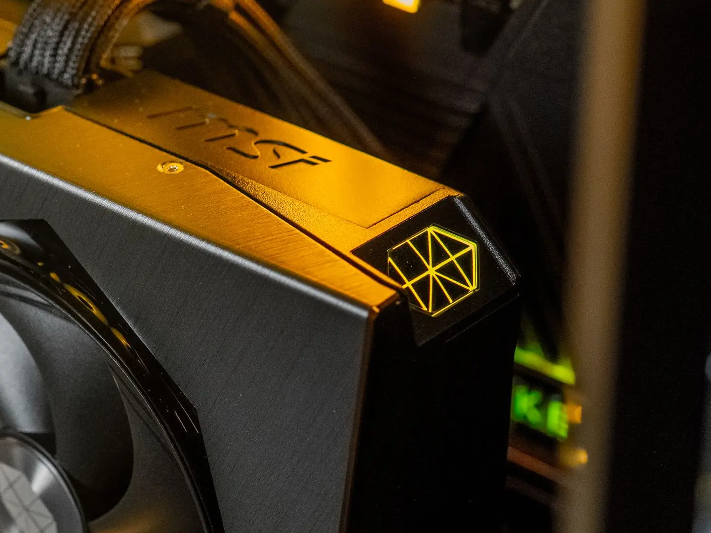 Détail d’une carte graphique MSI haut de gamme pour PC gamer