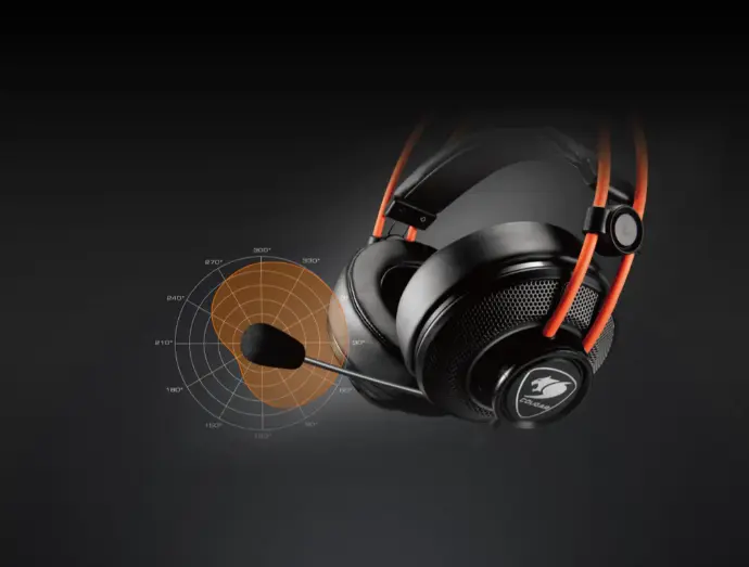 Microphone cardioïde haute fidélité de 9,7 mm du casque Cougar Immersa Ti assurant une communication claire en ligne chez FlowUP
