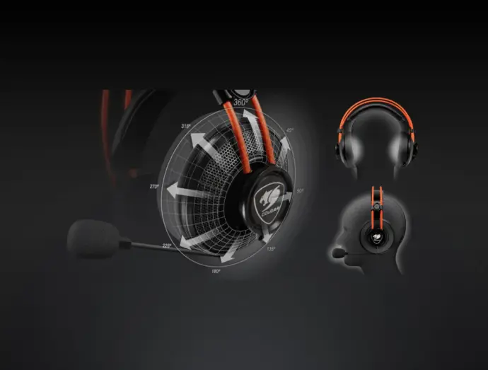 Structure flexible à 360° du casque Cougar Immersa Ti pour un confort omnidirectionnel automatique chez FlowUP