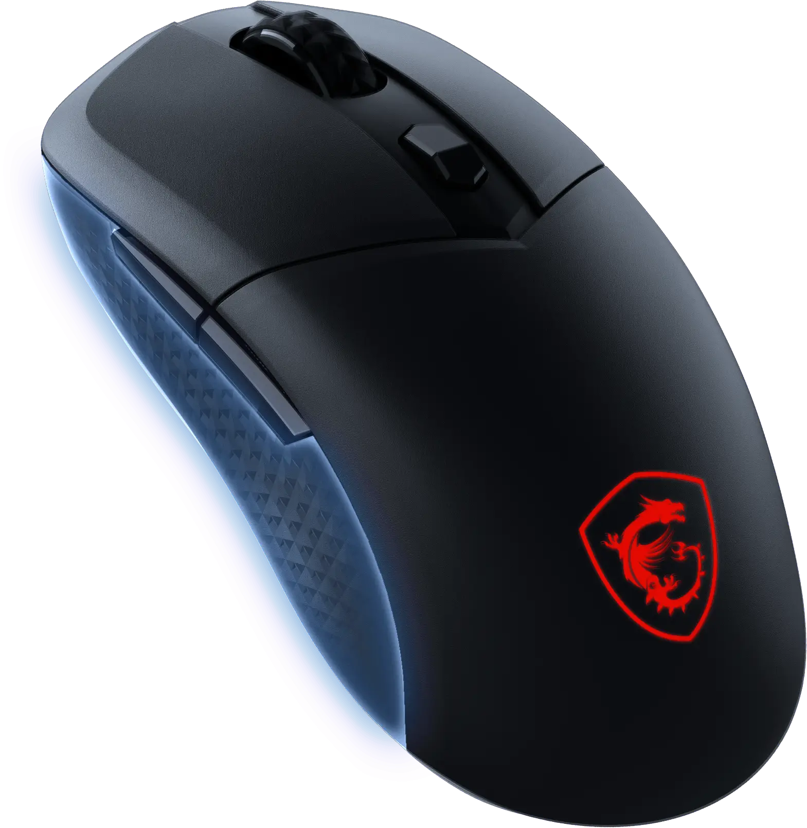 Grips latéraux antidérapants à motifs diamant offrant une tenue ferme et des gestes précis sur la souris MSI VERSA 300 chez FlowUP