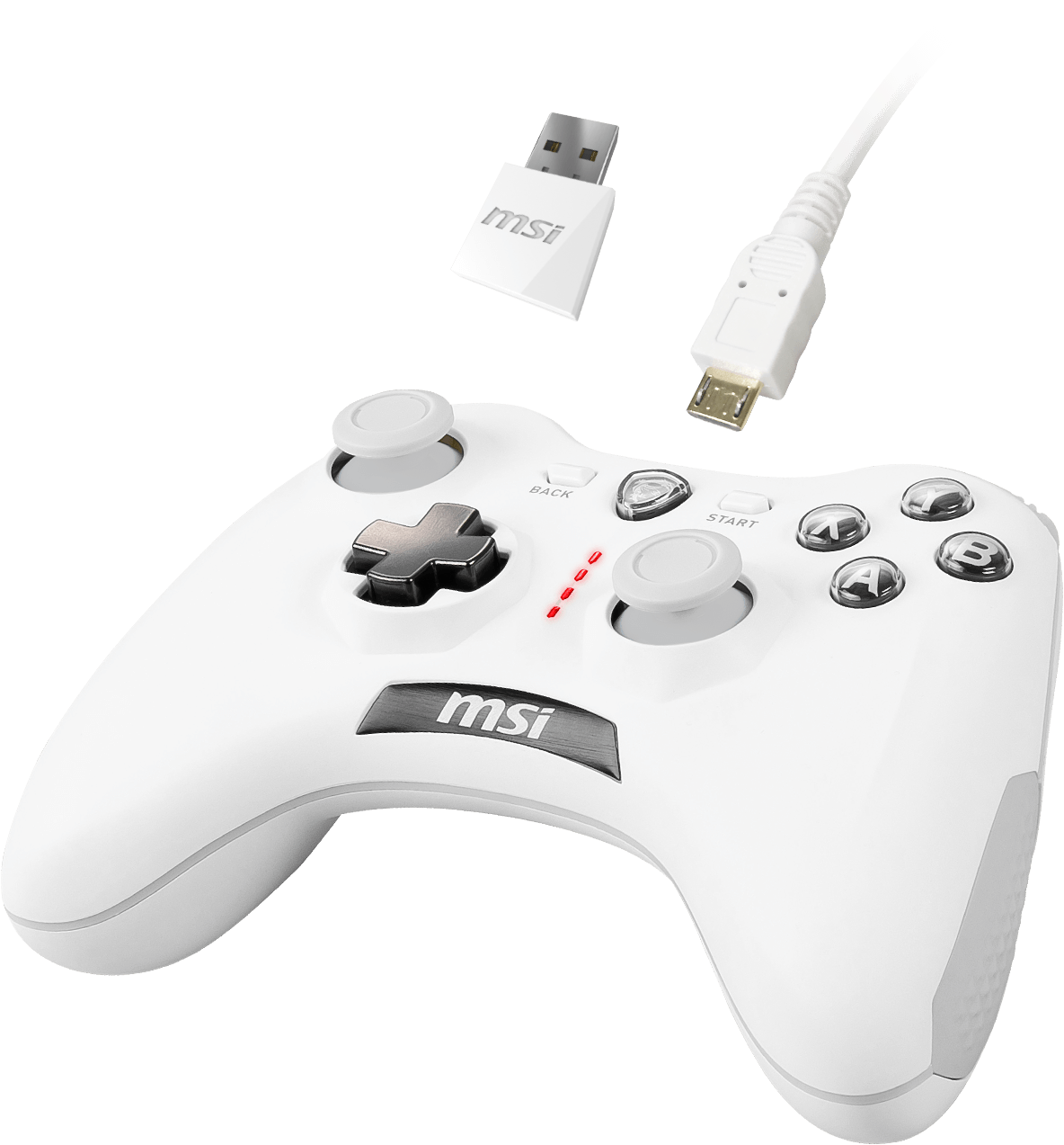 Manette MSI Force GC30 V2 White avec double connexion sans-fil et filaire pour jouer sans interruption chez FlowUP