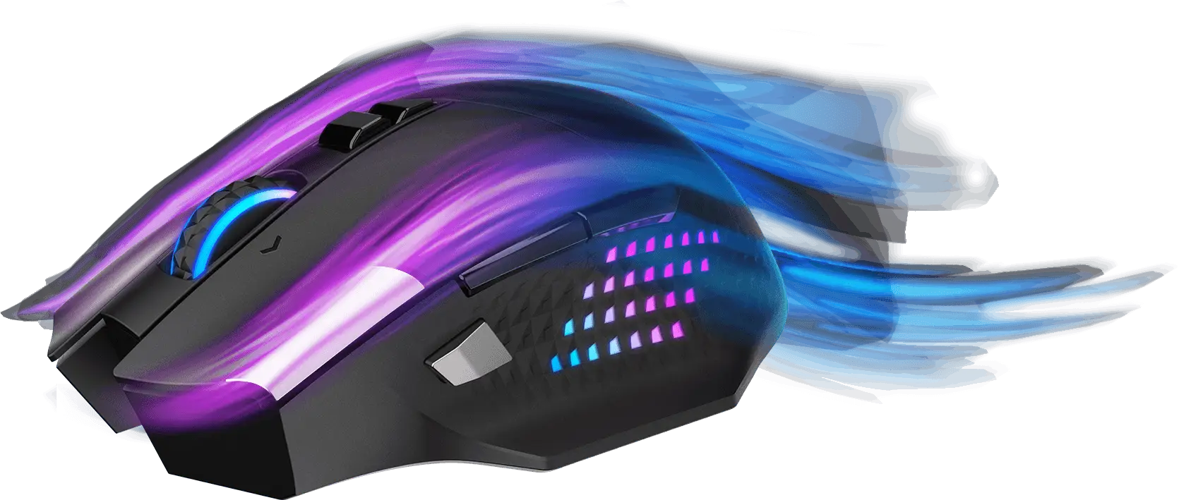 Souris MSI Versa Pro Wireless avec design ergonomique pour droitiers, repose-pouce et poignées latérales texturées chez FlowUP