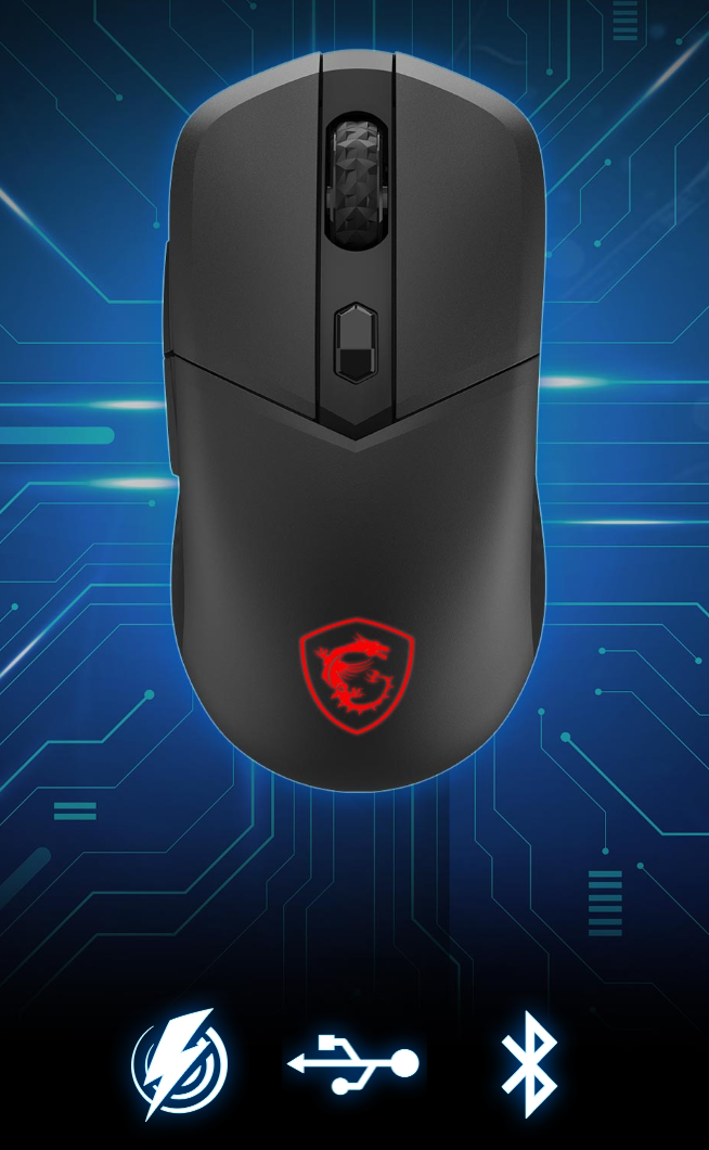 Souris MSI Versa 300 Elite : triple connectivité SwiftSpeed, capteur 26K DPI et grips RGB diamantés chez FlowUP