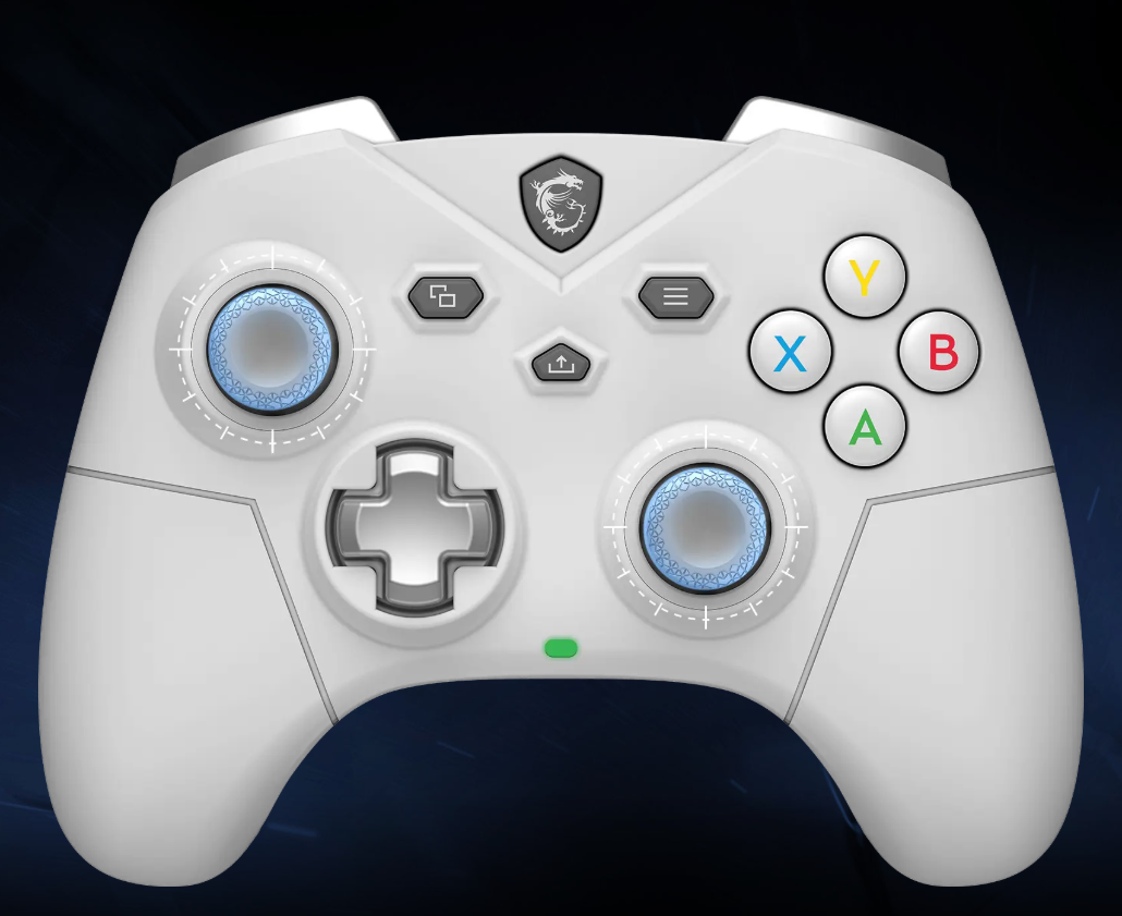Manette sans-fil MSI Force GC300W White avec gâchettes Hall Effect et autonomie de 20h chez FlowUP