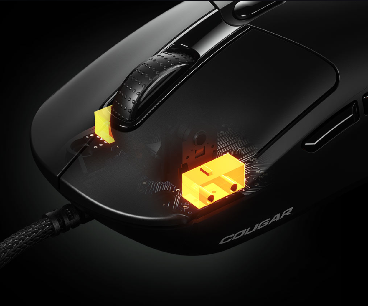 Commutateurs certifiés pour 30 millions de clics garantissant une réactivité et une durabilité accrues sur la souris Cougar Minos Neo chez FlowUP
