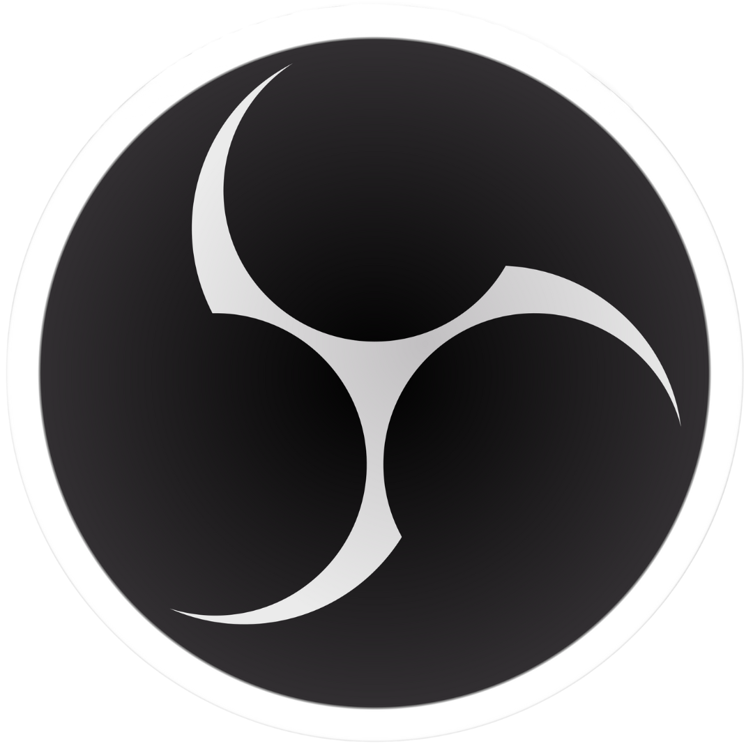 Logo OBS Studio, logiciel de streaming et d'enregistrement vidéo open source, compatible avec l'écosystème Cooler Master MasterHub chez FlowUP