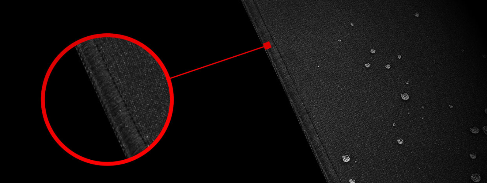 Rebords cousus de haute qualité renforçant la durabilité et évitant l'enroulement des coins du tapis MSI Agility GD70 chez FlowUP