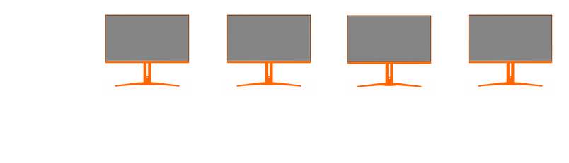 Illustration du câblage en série pour connecter plusieurs écrans via DisplayPort sur le moniteur Gigabyte AORUS chez FlowUP