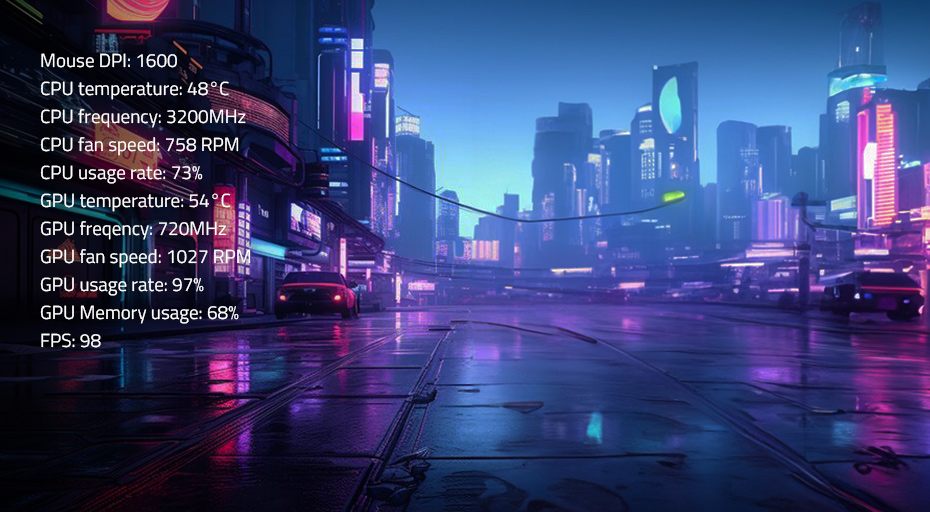 Tableau de bord AORUS : affichez les stats matérielles (CPU, GPU, FPS) en temps réel sans interrompre votre jeu chez FlowUP