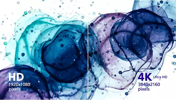 Comparaison entre la résolution HD et l'UltraClear 4K UHD (3840 x 2160) pour une précision d'image supérieure sur l'écran Philips chez FlowUP