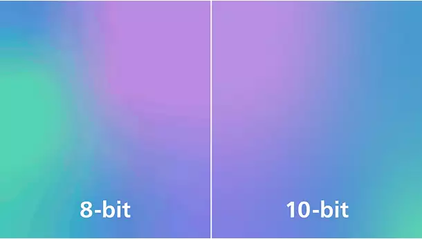 Comparaison entre un affichage 8 bits et 10 bits : des dégradés plus fluides et naturels sur l'écran Philips chez FlowUP