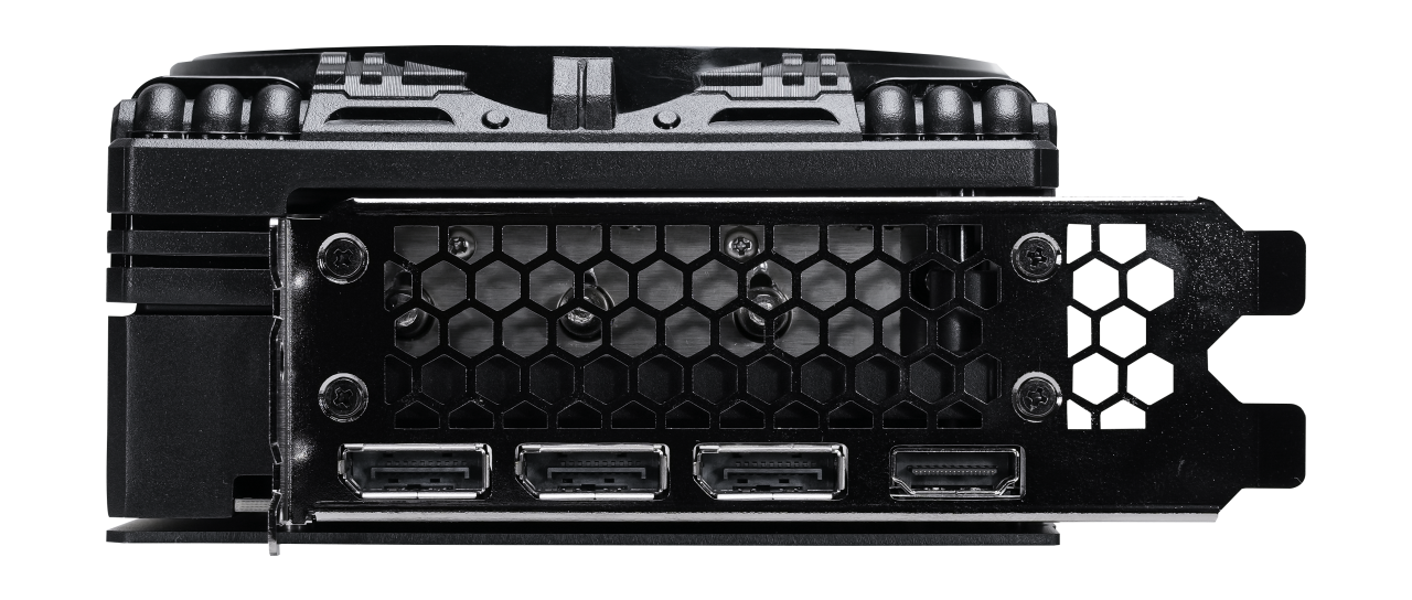 Connectiques arrières de la carte graphique avec ports HDMI et DisplayPort pour le PC gamer ARCTIC GEFORCE RTX 5080 de FlowUP