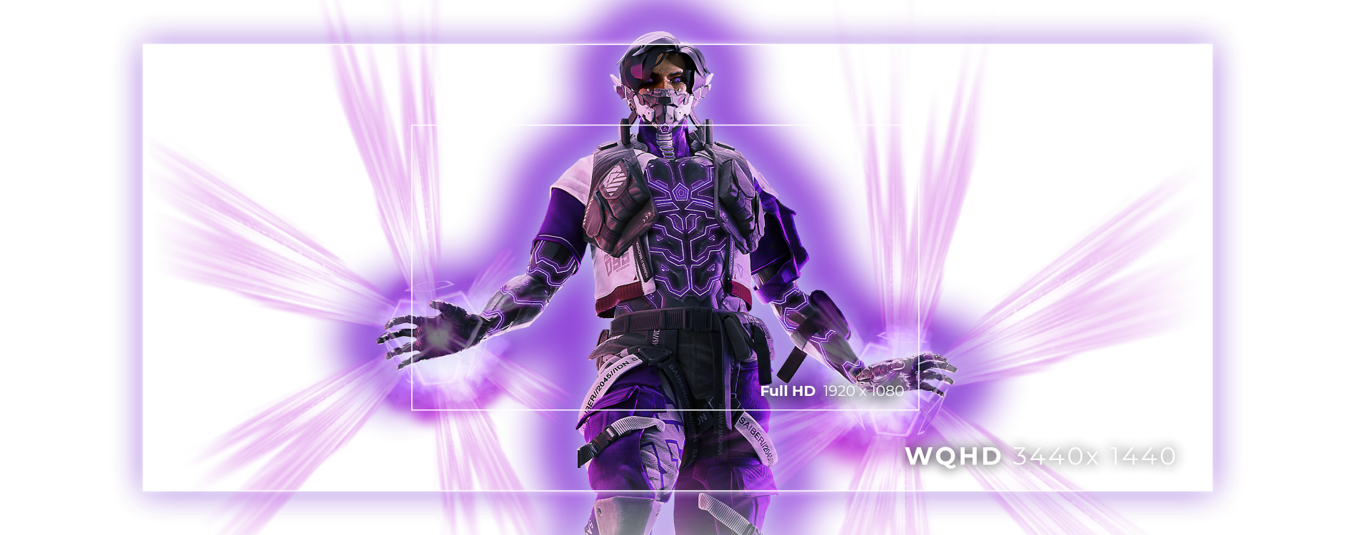 Illustration de la résolution Wide QHD (WQHD) de 3440 x 1440 pixels au format 21:9 pour une image nette et détaillée sur le moniteur AGON PRO chez FlowUP