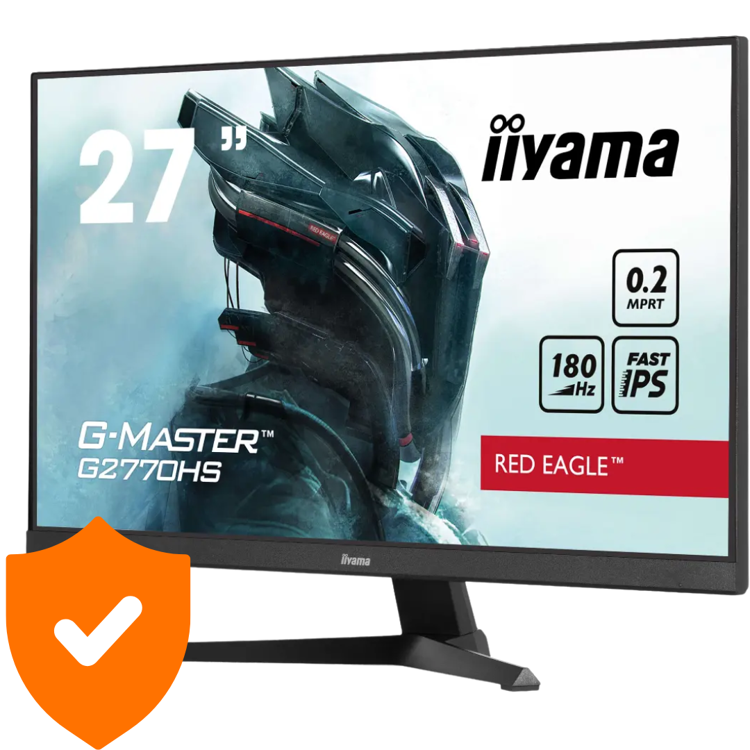 Écran gaming IIyama 27" Red Eagle avec les icônes 180 Hz, 0,2 ms MPRT et Fast IPS chez FlowUP