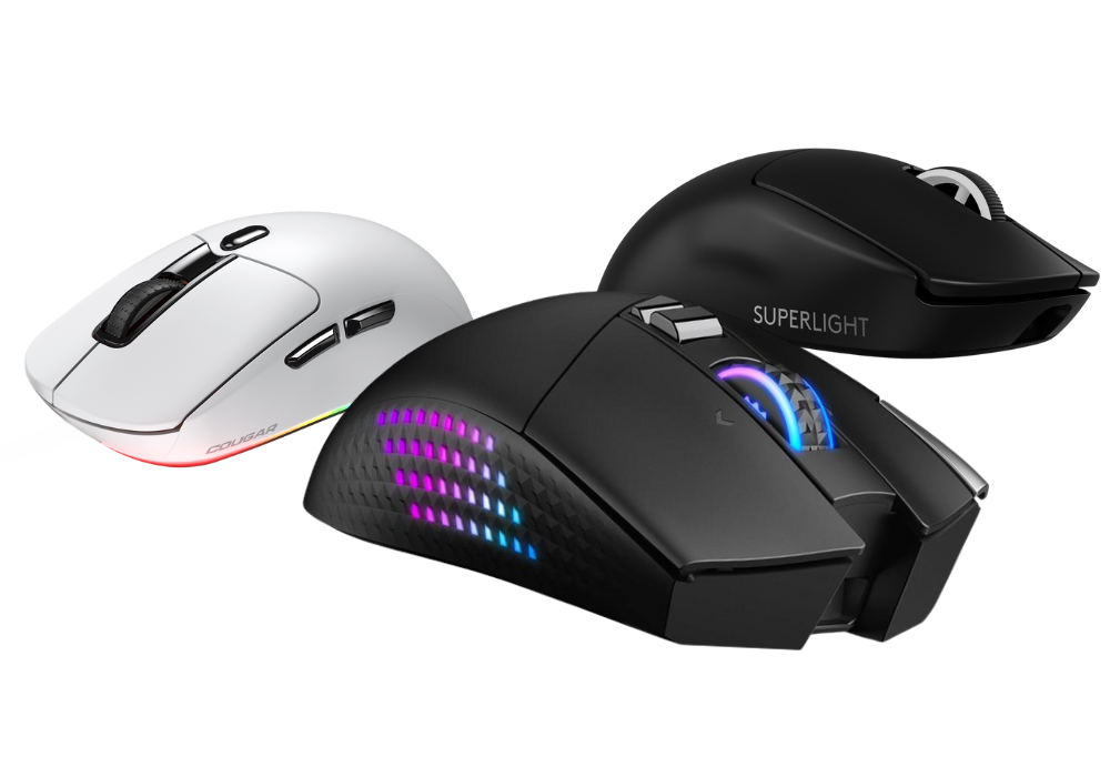 Souris gaming RGB filaire et sans fil ultra légère pour PC gamer précis et réactif