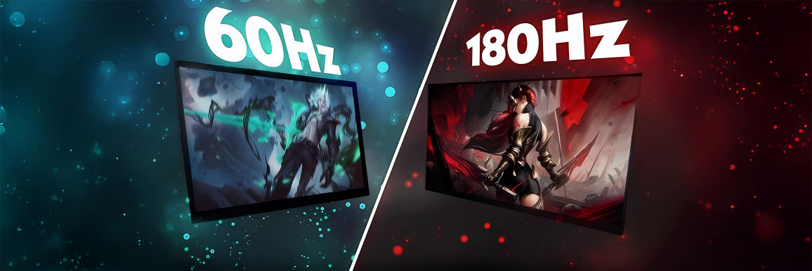 Comparaison visuelle du taux de rafraîchissement entre 60Hz et 180Hz pour choisir un écran fluide avec votre PC gamer FlowUP