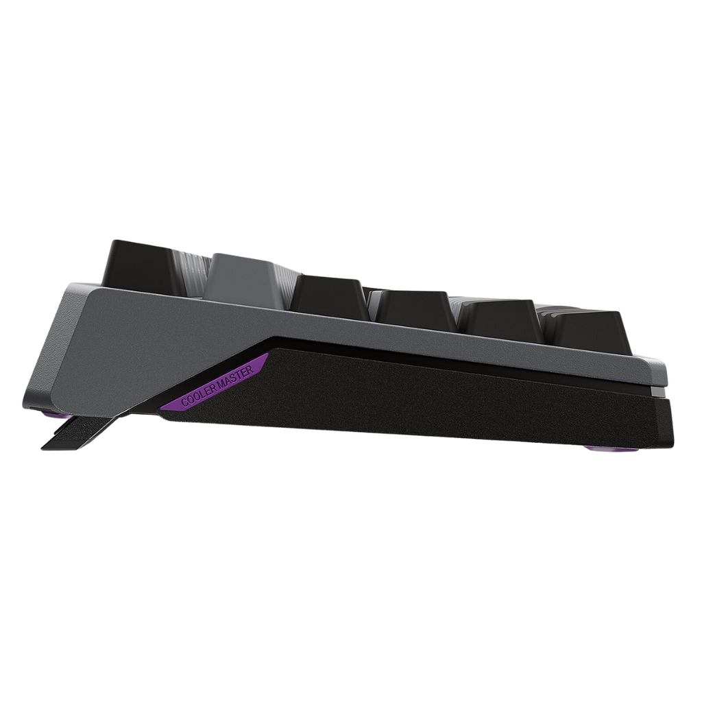 Vue de profil clavier gamer Cooler Master MK770 Gris Spatial montrant son design ergonomique et ses finitions premium FlowUP