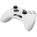 Vue latérale manette PC MSI Force GC20 V2 blanche soulignant le design ergonomique et les grips texturés pour le gaming FlowUP