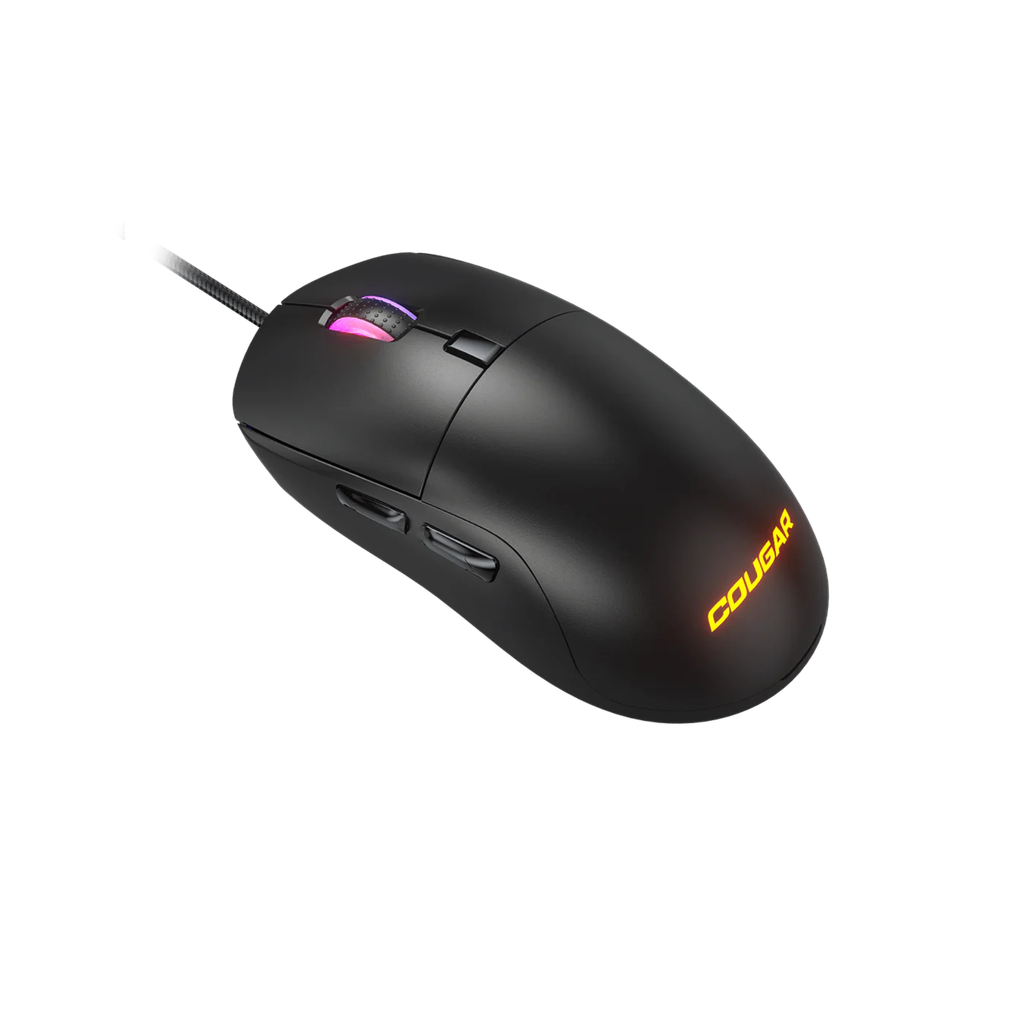 Souris gamer filaire Cougar Combat noire avec rétroéclairage LED RGB et design ergonomique ambidextre FlowUP
