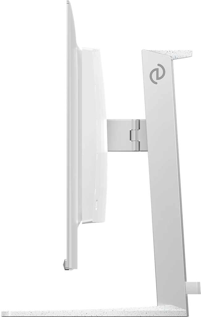 Profil écran PC gamer Philips Evnia 32 pouces QD OLED 4K 240Hz pied réglable ergonomique design blanc gaming