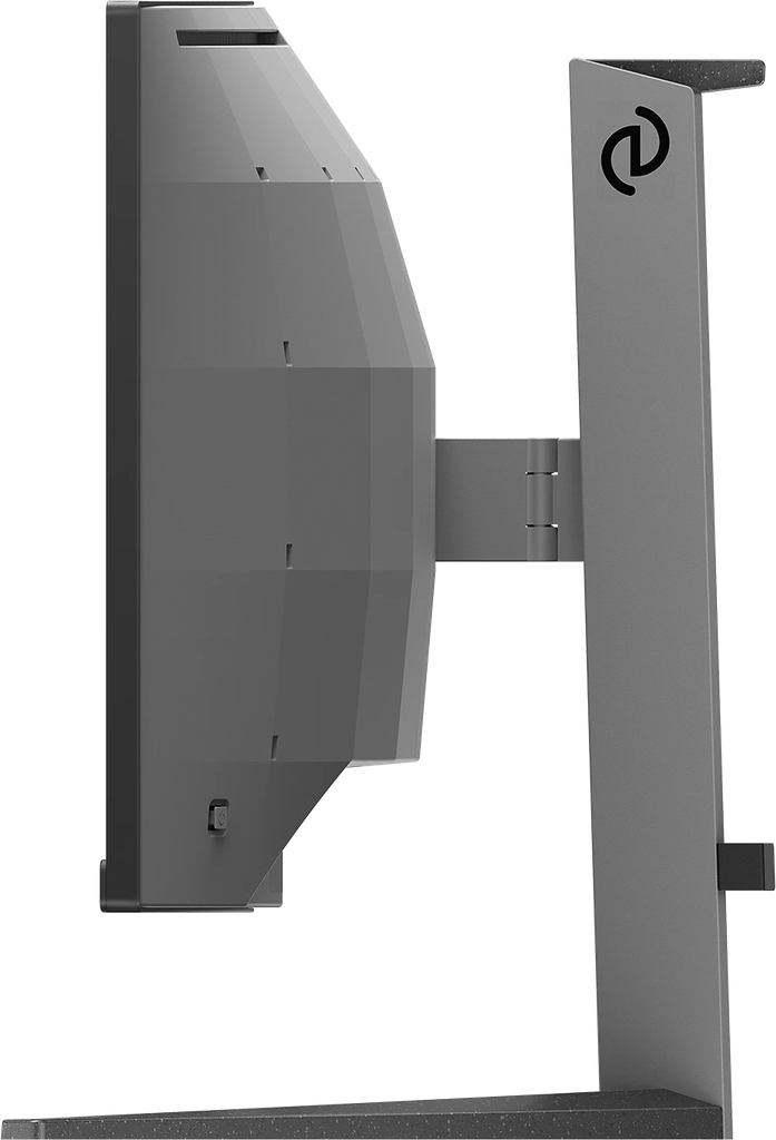Vue de profil de l'écran PC gamer incurvé Philips Evnia 34 pouces montrant son pied ergonomique et son design moderne pour setup FlowUP