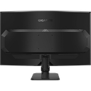 Vue arrière complète de l'écran PC gamer incurvé GIGABYTE GS32QCA avec fixation VESA et logo pour setup gaming FlowUP