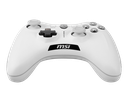 Vue de face manette sans fil MSI Force GC30 V2 blanche avec joysticks gris et croix directionnelle magnétique pour PC FlowUP