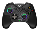 Vue de face manette sans fil MSI Force Pro Wireless noire avec sticks analogiques rétroéclairés RGB et boutons ABXY FlowUP