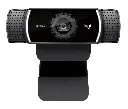 Vue de face webcam streaming Logitech C922 Pro Stream HD 1080p avec micros intégrés et design compact pour setup gamer FlowUP