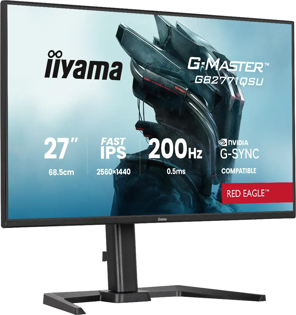 Écran PC gamer IIyama G Master GB2771QSU 27 pouces WQHD Fast IPS 200Hz 0 5 ms G Sync Compatible Red Eagle