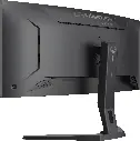 Vue de trois-quarts arrière de l'écran PC gamer incurvé IIyama G-Master GCB3486WQSCP-B1 Gold Phoenix avec pied ergonomique pour setup FlowUP